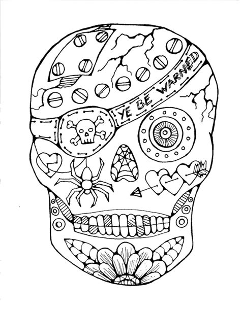 Day of the Dead Sugar Skulls Book 1 Adult Coloring Book Black Line Edition Complicated Coloring Kindle Editon