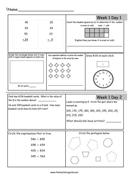 Days Math Third Grade Practice Reader