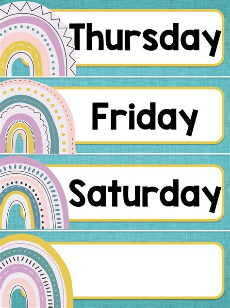 Days Of The Week Labels Printable Free