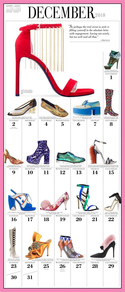 Days Shoes Picture   Day Calendar Doc