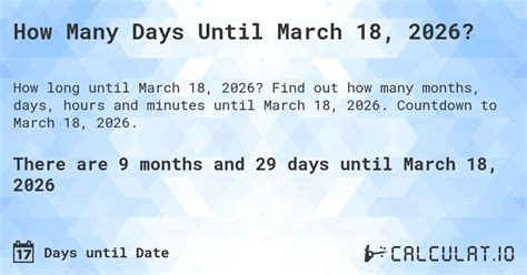 Days Until March 18