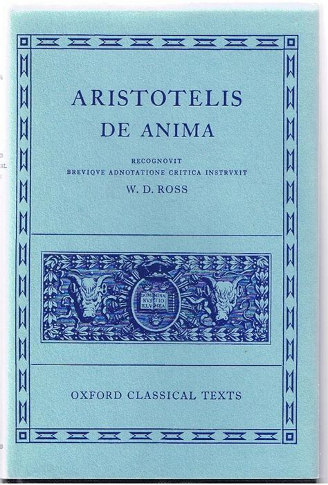 De Anima Oxford Classical Texts Ancient Greek Edition PDF