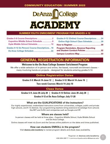De Anza College Course Catalog