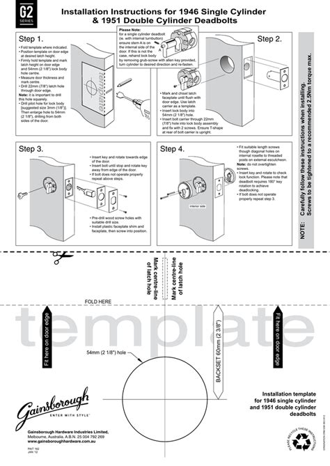 Deadbolt Template Printable