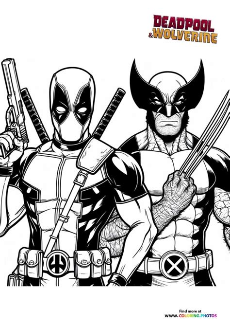 Deadpool And Wolverine Coloring Pages Printable