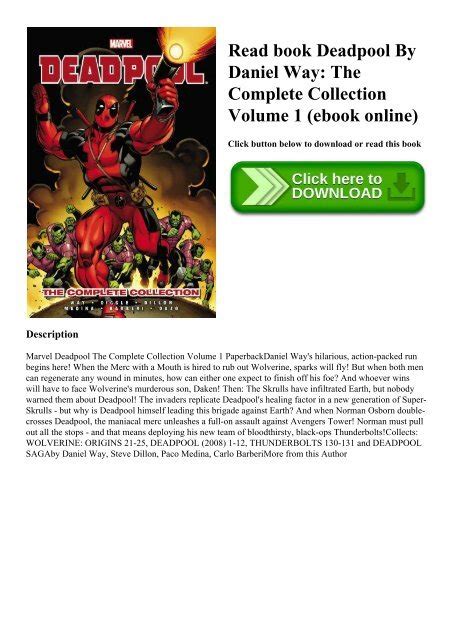 Deadpool.by.Daniel.Way.The.Complete.Collection.Volume.1 Ebook Epub