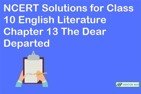 Dear Departed Ncert Solution Kindle Editon