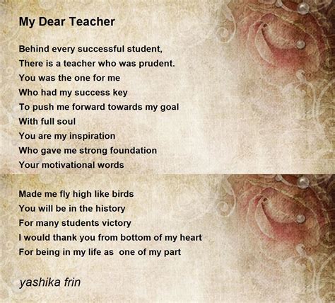 Dear Teacher,