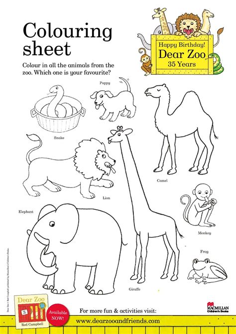 Dear Zoo Coloring Book for Kids PDF