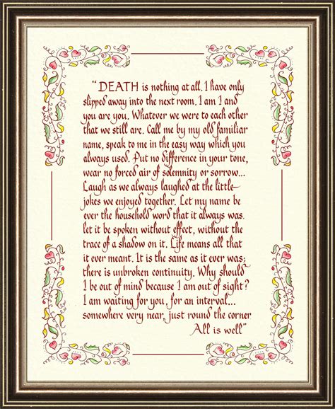 Death Is Nothing At All Poem Printable