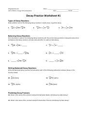 Decay Practice Integrated Science Answers Doc