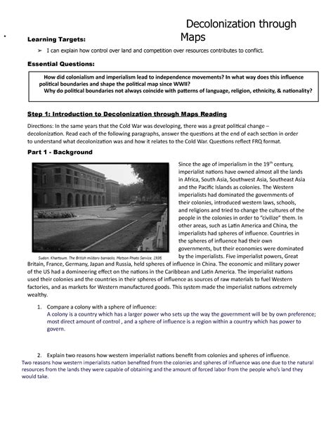 Decolonization: A Critical Examination in AP Human Geography