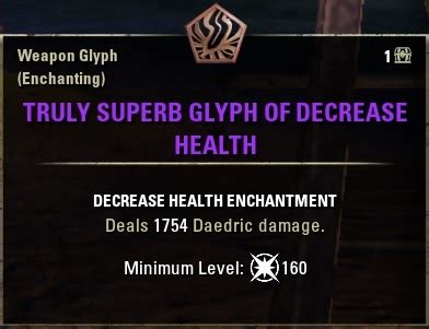 Decrease Health Oblivion Damage ESO Glyph