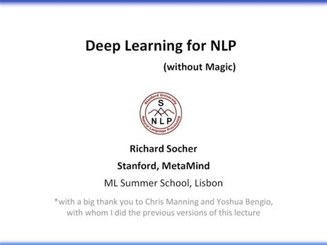 Deep Learning For Nlp (without Magic) References PDF Kindle Editon