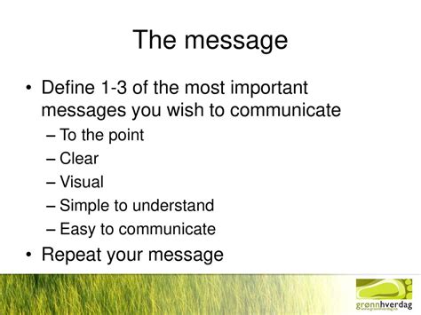 Define Your Message: