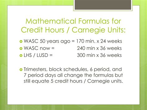 Defining Credit Hours and Units