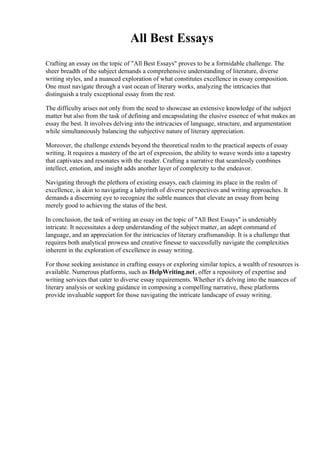 Defining Literary Excellence: Exploring the Essence of Timeless Essays