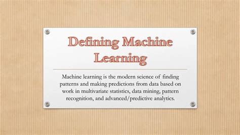 Defining Machine Learning