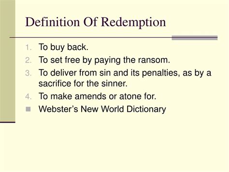 Defining Redemption