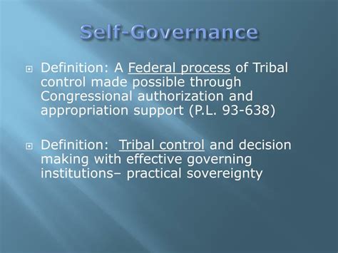 Defining Self-Governance