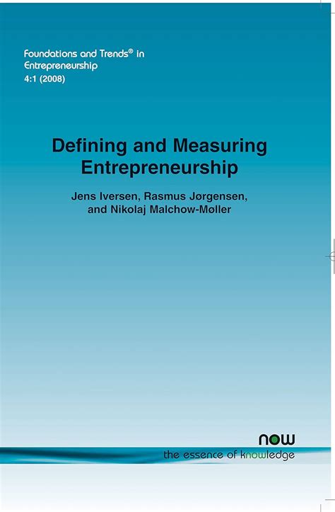 Defining and Measuring Entrepreneurship PDF