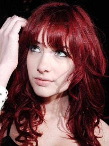 Definition: Most Popular Celebrity Red Color 100% Human Hair Curly Wig 18 Inches