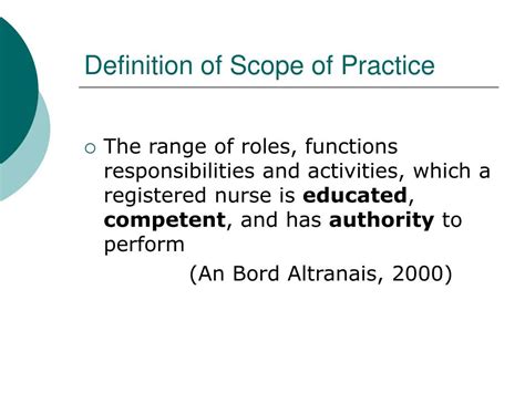 Definition and Scope of Practice