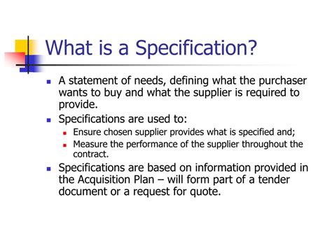 Definition and Specifications: