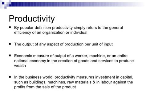 Definition of Construction Productivity