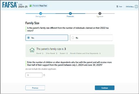 Definition of FAFSA Family Size