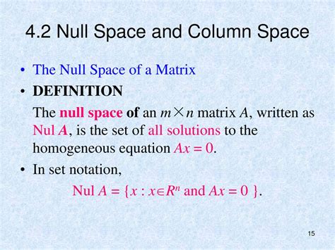 Definition of Null Space