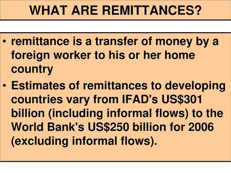 Definition of Remittances