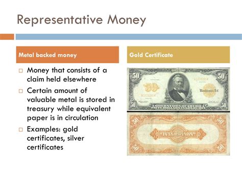 Definitions of Representative Money