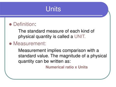 Definitions of Units