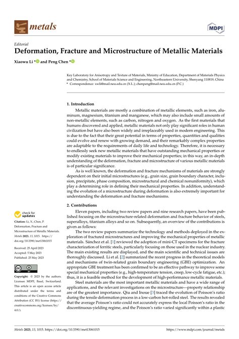 Deformation and Failure in Metallic Materials PDF