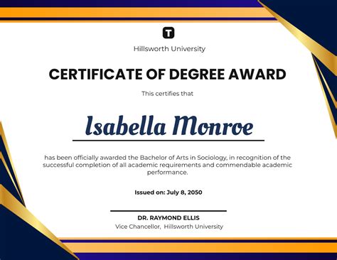 Degree Certificate Template