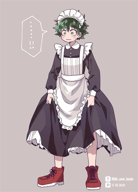 Deku in a maid dress