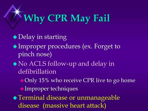 Delaying CPR.