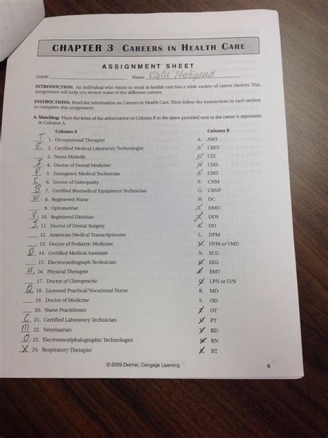 Delmar Learning Answer Key Ch 10 PDF