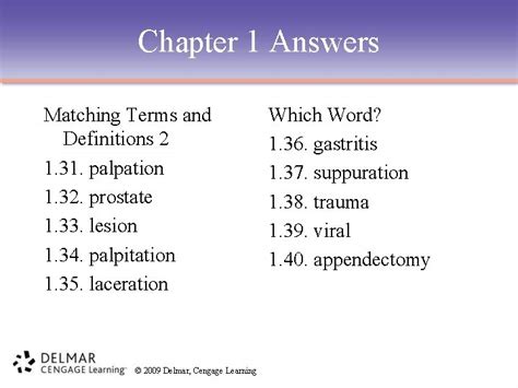 Delmar Medical Terminology Answers Doc