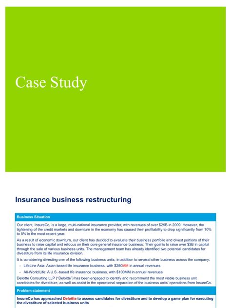 Deloitte Case Studies With Answers Doc