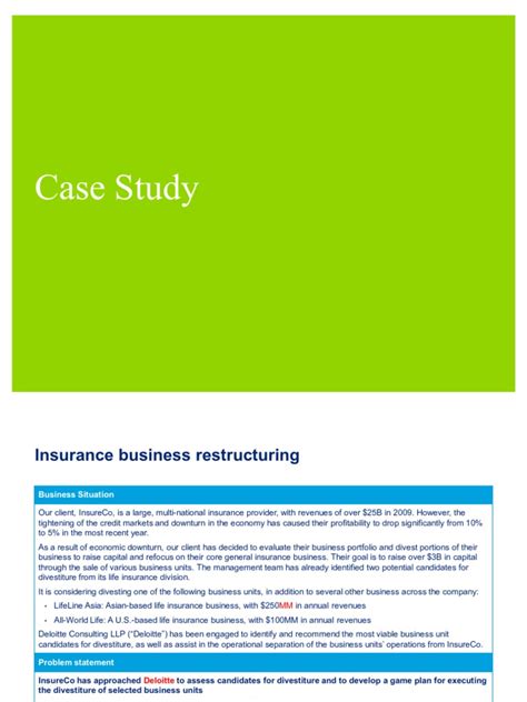 Deloitte Case Studies With Answers Doc