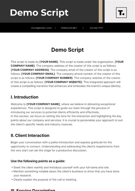 Demo Script Template