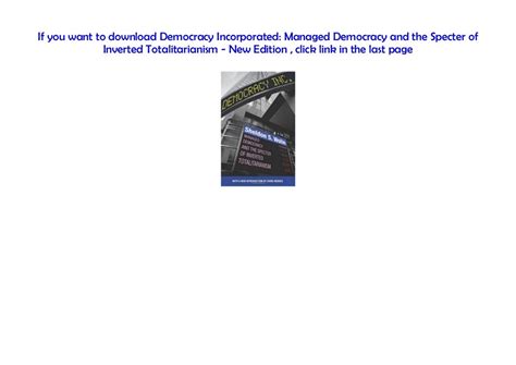 Democracy Incorporated Managed Democracy and the Specter of Inverted Totalitarianism New Edition Epub