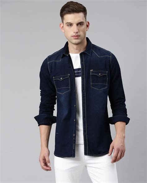 Denim Button-Up Shirt for Men: Timeless Style Meets Versatility