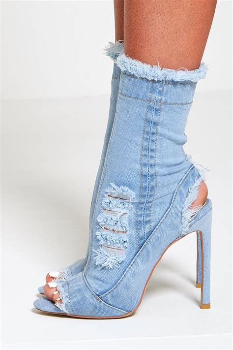 Denim heels