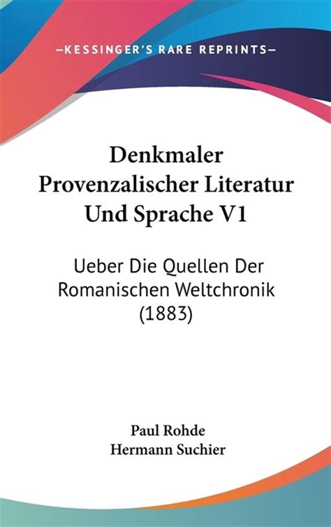 Denkmaler provenzalischer Literatur und Sprache, (ebook) Ebook Doc