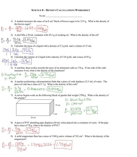 Density Problems Answers Doc