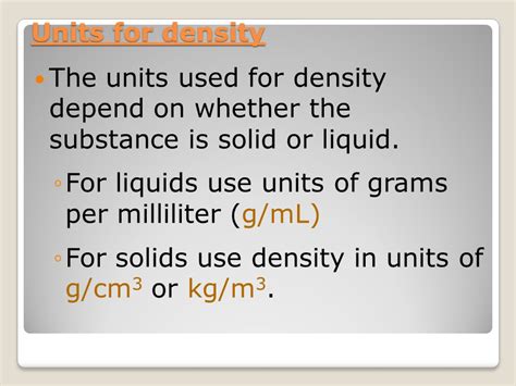 Density Units: Understanding Grams per Milliliter (g/mL)