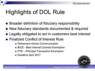 Department of Labor Fiduciary Rule: What It Means for You